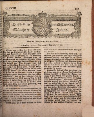 Kurfürstlich gnädigst privilegirte Münchner-Zeitung (Süddeutsche Presse) Dienstag 20. November 1787