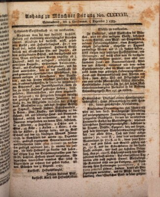 Kurfürstlich gnädigst privilegirte Münchner-Zeitung (Süddeutsche Presse) Samstag 8. Dezember 1787