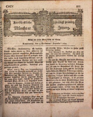 Kurfürstlich gnädigst privilegirte Münchner-Zeitung (Süddeutsche Presse) Donnerstag 13. Dezember 1787