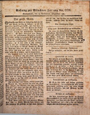 Kurfürstlich gnädigst privilegirte Münchner-Zeitung (Süddeutsche Presse) Samstag 29. Dezember 1787