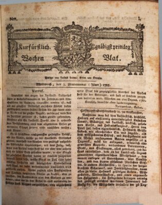 Kurfürstlich gnädigst privilegirte Münchner-Zeitung (Süddeutsche Presse) Mittwoch 2. Januar 1788