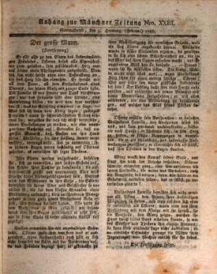 Kurfürstlich gnädigst privilegirte Münchner-Zeitung (Süddeutsche Presse) Samstag 9. Februar 1788