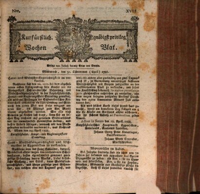 Kurfürstlich gnädigst privilegirte Münchner-Zeitung (Süddeutsche Presse) Mittwoch 30. April 1788