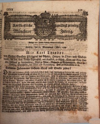 Kurfürstlich gnädigst privilegirte Münchner-Zeitung (Süddeutsche Presse) Freitag 23. Mai 1788