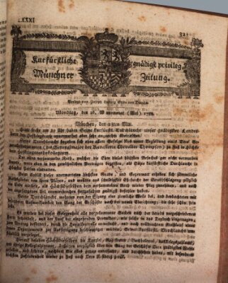 Kurfürstlich gnädigst privilegirte Münchner-Zeitung (Süddeutsche Presse) Montag 26. Mai 1788