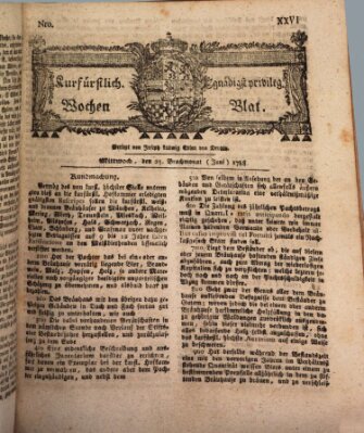 Kurfürstlich gnädigst privilegirte Münchner-Zeitung (Süddeutsche Presse) Mittwoch 25. Juni 1788