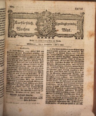 Kurfürstlich gnädigst privilegirte Münchner-Zeitung (Süddeutsche Presse) Mittwoch 9. Juli 1788