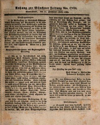 Kurfürstlich gnädigst privilegirte Münchner-Zeitung (Süddeutsche Presse) Samstag 12. Juli 1788