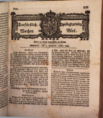 Kurfürstlich gnädigst privilegirte Münchner-Zeitung (Süddeutsche Presse) Mittwoch 23. Juli 1788