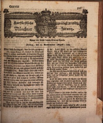 Kurfürstlich gnädigst privilegirte Münchner-Zeitung (Süddeutsche Presse) Freitag 15. August 1788