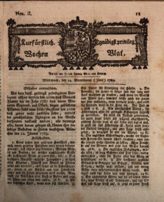 Kurfürstlich gnädigst privilegirte Münchner-Zeitung (Süddeutsche Presse) Mittwoch 14. Januar 1789