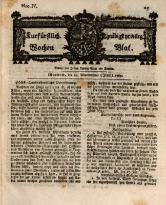 Kurfürstlich gnädigst privilegirte Münchner-Zeitung (Süddeutsche Presse) Mittwoch 28. Januar 1789