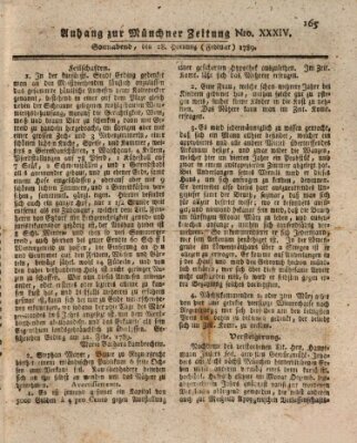Kurfürstlich gnädigst privilegirte Münchner-Zeitung (Süddeutsche Presse) Samstag 28. Februar 1789