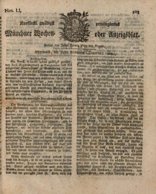 Kurfürstlich gnädigst privilegirte Münchner-Zeitung (Süddeutsche Presse) Mittwoch 23. Dezember 1789