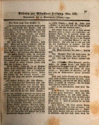 Kurfürstlich gnädigst privilegirte Münchner-Zeitung (Süddeutsche Presse) Samstag 23. Januar 1790