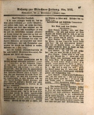 Kurfürstlich gnädigst privilegirte Münchner-Zeitung (Süddeutsche Presse) Samstag 30. Januar 1790