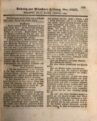 Kurfürstlich gnädigst privilegirte Münchner-Zeitung (Süddeutsche Presse) Samstag 27. Februar 1790