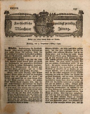 Kurfürstlich gnädigst privilegirte Münchner-Zeitung (Süddeutsche Presse) Freitag 5. März 1790