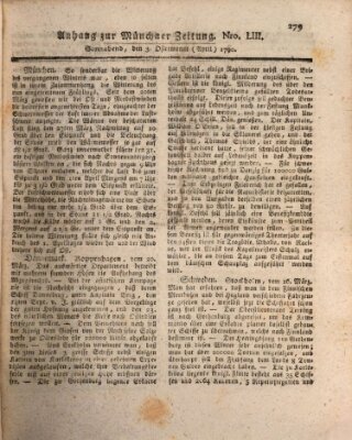 Kurfürstlich gnädigst privilegirte Münchner-Zeitung (Süddeutsche Presse) Samstag 3. April 1790