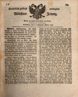 Kurfürstlich gnädigst privilegirte Münchner-Zeitung (Süddeutsche Presse) Dienstag 6. April 1790