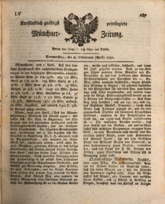 Kurfürstlich gnädigst privilegirte Münchner-Zeitung (Süddeutsche Presse) Donnerstag 8. April 1790