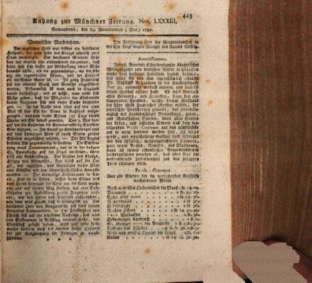 Kurfürstlich gnädigst privilegirte Münchner-Zeitung (Süddeutsche Presse) Samstag 29. Mai 1790