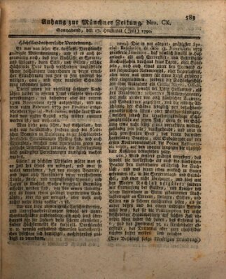 Kurfürstlich gnädigst privilegirte Münchner-Zeitung (Süddeutsche Presse) Samstag 17. Juli 1790