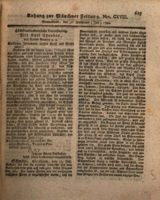 Kurfürstlich gnädigst privilegirte Münchner-Zeitung (Süddeutsche Presse) Samstag 31. Juli 1790