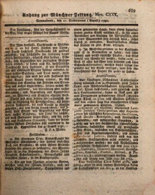 Kurfürstlich gnädigst privilegirte Münchner-Zeitung (Süddeutsche Presse) Samstag 21. August 1790