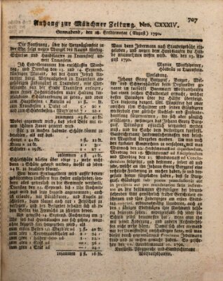 Kurfürstlich gnädigst privilegirte Münchner-Zeitung (Süddeutsche Presse) Samstag 28. August 1790