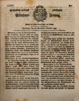 Kurfürstlich gnädigst privilegirte Münchner-Zeitung (Süddeutsche Presse) Montag 18. Oktober 1790