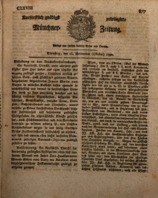 Kurfürstlich gnädigst privilegirte Münchner-Zeitung (Süddeutsche Presse) Dienstag 26. Oktober 1790