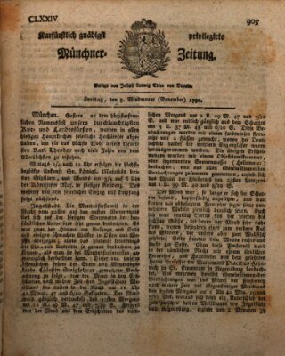 Kurfürstlich gnädigst privilegirte Münchner-Zeitung (Süddeutsche Presse) Freitag 5. November 1790