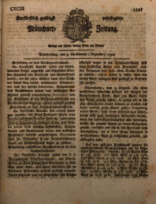 Kurfürstlich gnädigst privilegirte Münchner-Zeitung (Süddeutsche Presse) Donnerstag 9. Dezember 1790