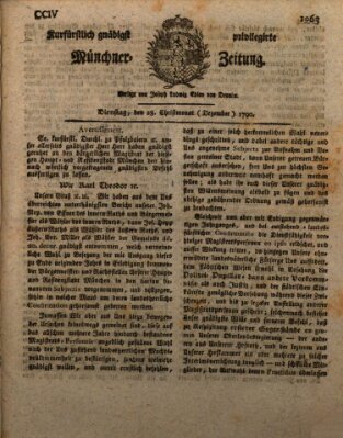 Kurfürstlich gnädigst privilegirte Münchner-Zeitung (Süddeutsche Presse) Dienstag 28. Dezember 1790