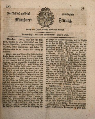 Kurfürstlich gnädigst privilegirte Münchner-Zeitung (Süddeutsche Presse) Donnerstag 27. Januar 1791