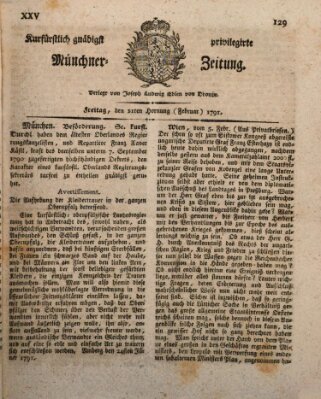 Kurfürstlich gnädigst privilegirte Münchner-Zeitung (Süddeutsche Presse) Freitag 11. Februar 1791