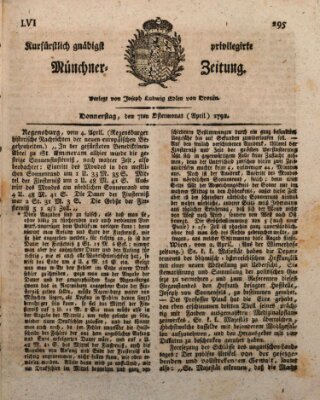 Kurfürstlich gnädigst privilegirte Münchner-Zeitung (Süddeutsche Presse) Donnerstag 7. April 1791