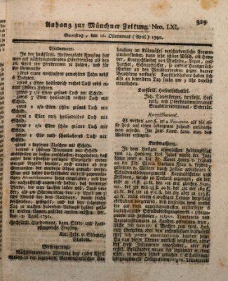 Kurfürstlich gnädigst privilegirte Münchner-Zeitung (Süddeutsche Presse) Samstag 16. April 1791