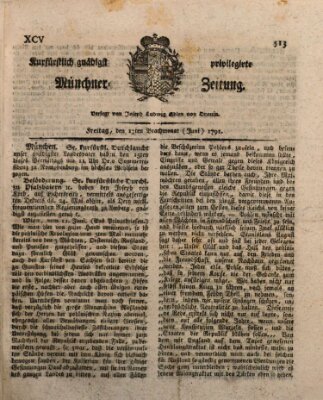 Kurfürstlich gnädigst privilegirte Münchner-Zeitung (Süddeutsche Presse) Freitag 17. Juni 1791