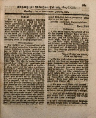 Kurfürstlich gnädigst privilegirte Münchner-Zeitung (Süddeutsche Presse) Samstag 6. August 1791