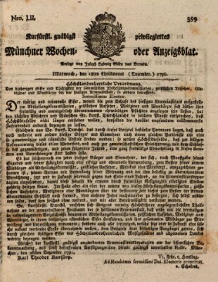 Kurfürstlich gnädigst privilegirte Münchner-Zeitung (Süddeutsche Presse) Mittwoch 28. Dezember 1791