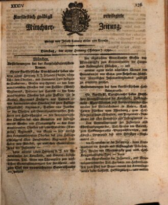 Kurfürstlich gnädigst privilegirte Münchner-Zeitung (Süddeutsche Presse) Dienstag 28. Februar 1792