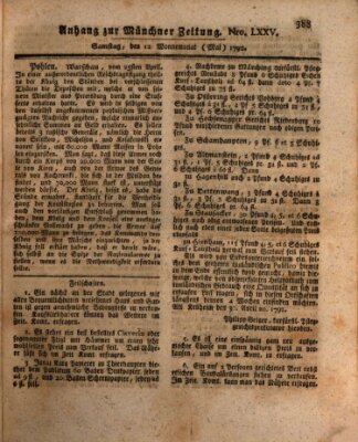 Kurfürstlich gnädigst privilegirte Münchner-Zeitung (Süddeutsche Presse) Samstag 12. Mai 1792