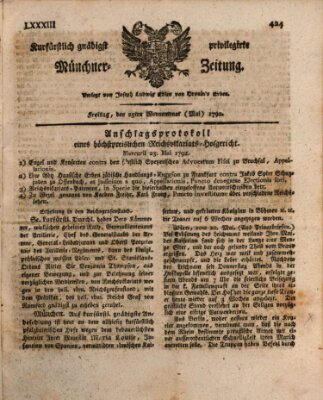 Kurfürstlich gnädigst privilegirte Münchner-Zeitung (Süddeutsche Presse) Freitag 25. Mai 1792