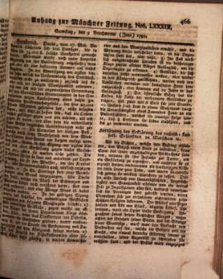 Kurfürstlich gnädigst privilegirte Münchner-Zeitung (Süddeutsche Presse) Samstag 9. Juni 1792