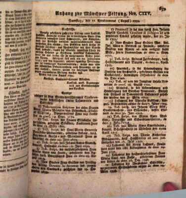 Kurfürstlich gnädigst privilegirte Münchner-Zeitung (Süddeutsche Presse) Samstag 11. August 1792