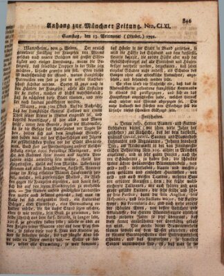 Kurfürstlich gnädigst privilegirte Münchner-Zeitung (Süddeutsche Presse) Samstag 13. Oktober 1792