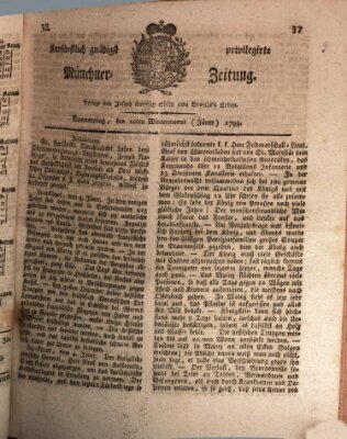 Kurfürstlich gnädigst privilegirte Münchner-Zeitung (Süddeutsche Presse) Donnerstag 10. Januar 1793