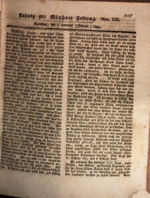 Kurfürstlich gnädigst privilegirte Münchner-Zeitung (Süddeutsche Presse) Samstag 2. Februar 1793